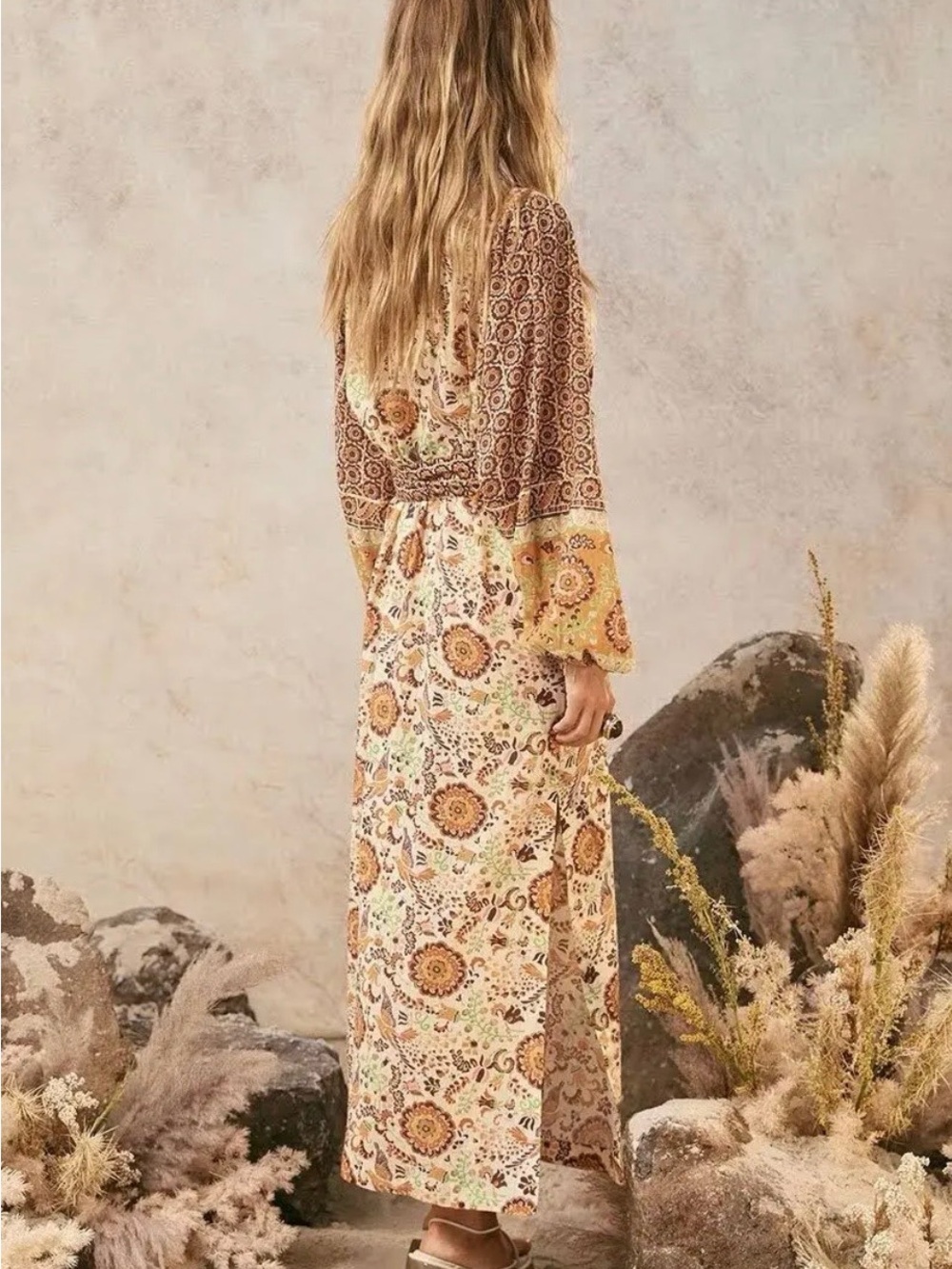 NWOT Spell- Sannah Boho Floral Maxi Dress M - Picture 4 of 5